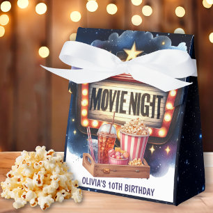 Caixinha De Lembrancinhas Aniversário de criança de pipoca de Filme Noite