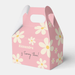 Caixinha De Lembrancinhas Aniversário de criança floral de Retro Daisy