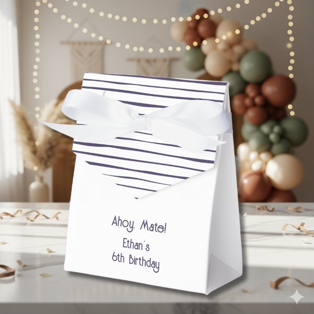 Caixinha De Lembrancinhas Aniversário de criança náutico Ahoy mate (Criador carregado)