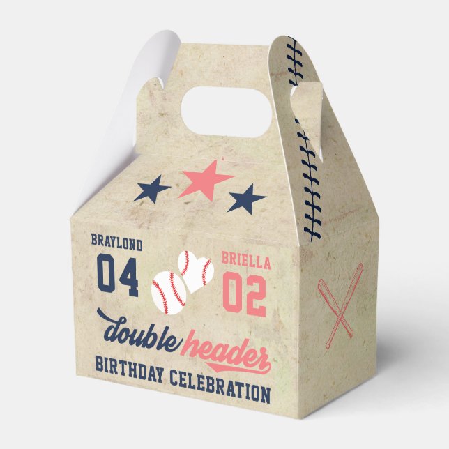 Caixinha De Lembrancinhas Aniversário de Dois Cabeças Gêmeas ou Irmão (Frente)