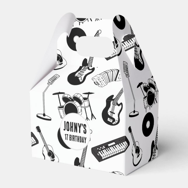 Caixinha De Lembrancinhas Aniversário de instrumentos musicais (Frente)