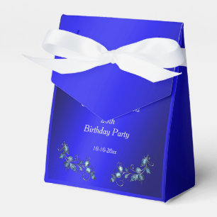 Caixinha De Lembrancinhas Aniversário de Joias Florais Gem Corner Azul