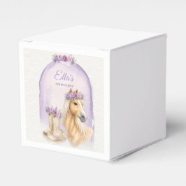 Caixinha De Lembrancinhas Aniversário de Meninas com Cavalo Floral Roxo