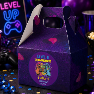 Caixinha De Lembrancinhas Aniversário de Video Game Nível Up Game On