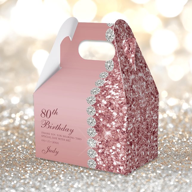 Caixinha De Lembrancinhas Aniversário do 80 Dourado Elegante (Criador carregado)