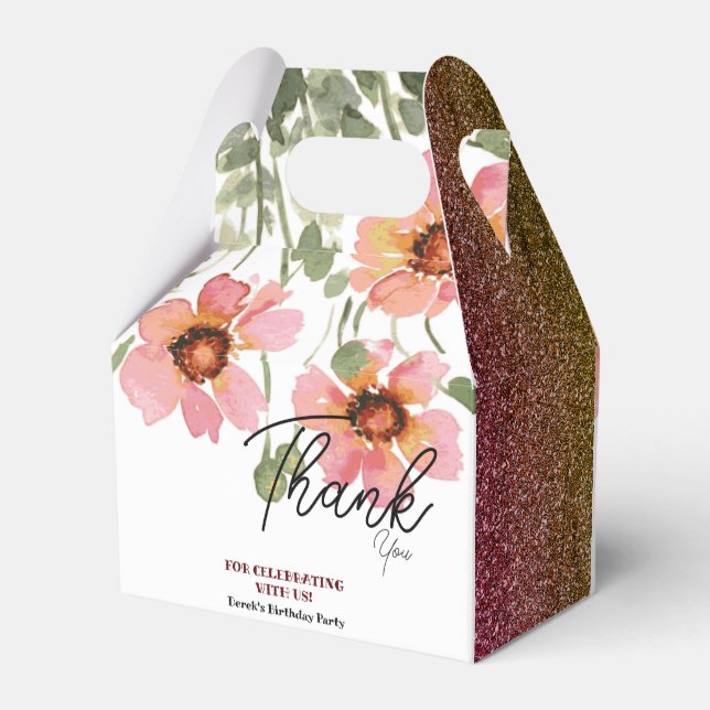 Caixinha De Lembrancinhas aniversário do amante da Flor (Verso)