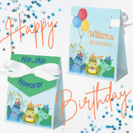 Caixinha De Lembrancinhas Aniversário do Cute Hippo Safari
