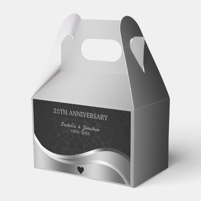 Caixinha De Lembrancinhas Aniversário do Damasco Negro (Frente)