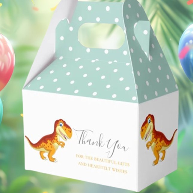 Caixinha De Lembrancinhas ANIVERSÁRIO DO Dinossauro Dourado (Make your child's dinosaur birthday unforgettable with our charming gold favor boxes!)