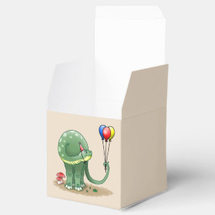 Caixinha De Lembrancinhas Aniversário do Dinossauro segurando Balões