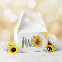 Caixinha De Lembrancinhas Aniversário do girassol de aquarela