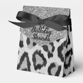 Caixinha De Lembrancinhas Aniversário do Leopardo de Glam Exótico Pesonizado