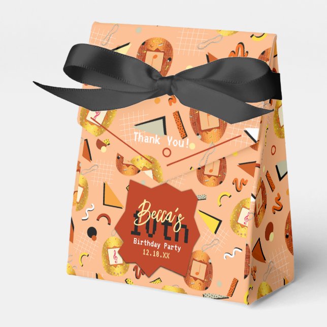 Caixinha De Lembrancinhas Aniversário do Retro Orange Tamagotchi (Frente)