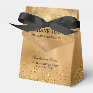 Caixinha De Lembrancinhas Aniversário Dourado do Casamento Glitter Elegante 