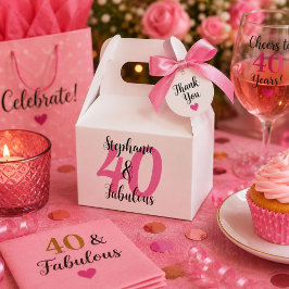 Caixinha De Lembrancinhas Aniversário Personalizado 40 & Fabuloso 