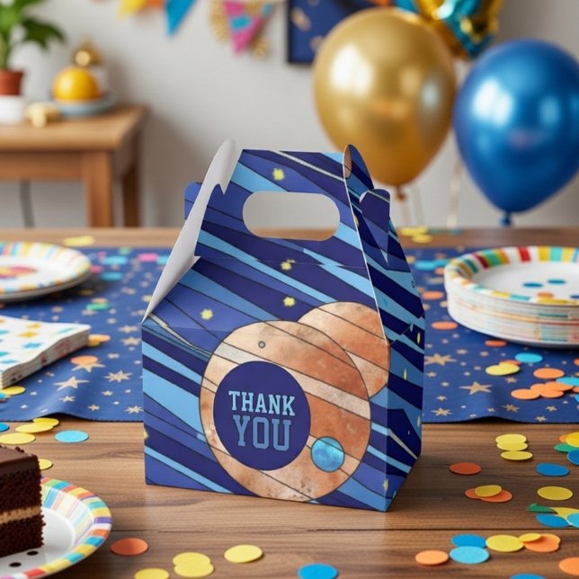 Caixinha De Lembrancinhas Aniversário Personalizado na Galáxia do Espaço Ext (Criador carregado)