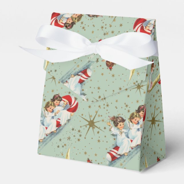 Caixinha De Lembrancinhas Anjos de Natal Vintage (Frente)