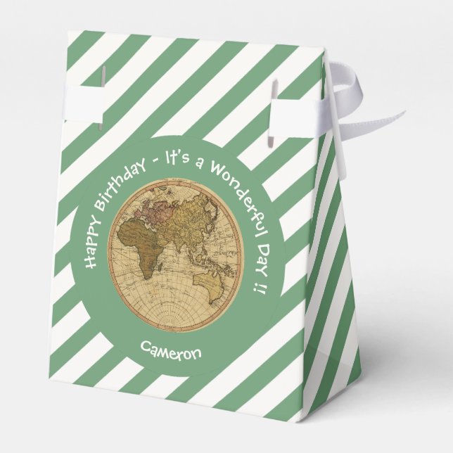 Caixinha De Lembrancinhas Antiguidade 1786 - Partido Tema do Mapa do Hemisfé (Verso)