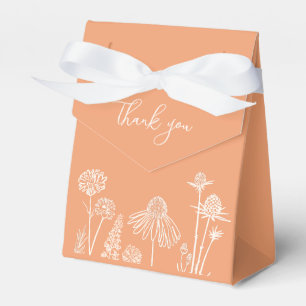 Caixinha De Lembrancinhas Apricot Wildflower Obrigado
