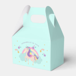 Caixinha De Lembrancinhas Aqua | Cute Unicorn Rainbow Personalizado