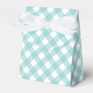 Caixinha De Lembrancinhas Aqua Gingham Favor Box