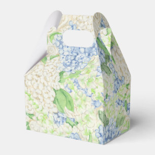 Caixinha De Lembrancinhas Aquarela Azul e Branco Hydrangea Crest