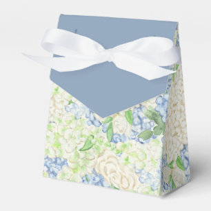 Caixinha De Lembrancinhas Aquarela Azul e Branco Hydrangea Crest