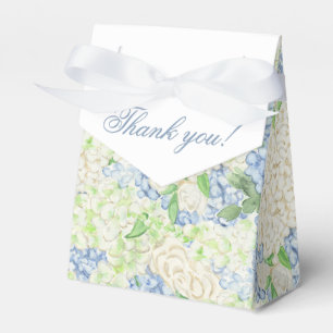 Caixinha De Lembrancinhas Aquarela Azul e Branco Hydrangea Crest