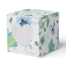 Aquarela Azul em Floral Cinza Claro