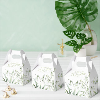 Caixinha De Lembrancinhas Aquarela Botânica de Snowdrop 60º Aniversário