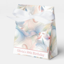 Caixinha De Lembrancinhas Aquarela Botânica Pastel Elegante