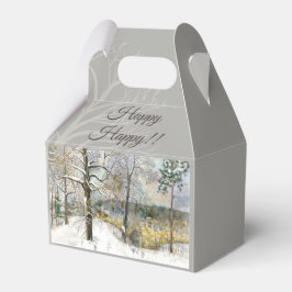 Caixinha De Lembrancinhas aquarela da ponte de inverno