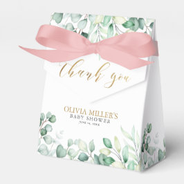 Caixinha De Lembrancinhas Aquarela Eucalyptus Dourado, Chá de fraldas