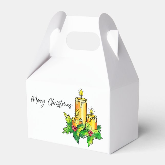 Caixinha De Lembrancinhas Aquarela Feliz Natal (Frente)