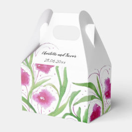 Caixinha De Lembrancinhas Aquarela Floral Rosa Pintada à Mão