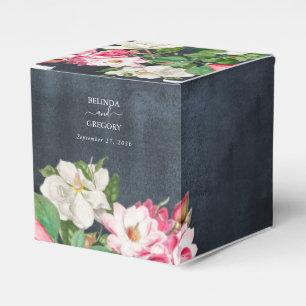 Caixinha De Lembrancinhas Aquarela Flores Magnólia Negras Casas