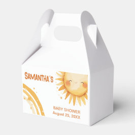 Caixinha De Lembrancinhas Aqui vem a placa de gabinete do chá de fraldas Sun