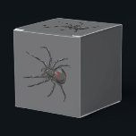 Caixinha De Lembrancinhas Aranha-Aranha-Vaca-Preta<br><div class="desc">Caixa de Presença de Favor do Partido Quadrado impressa com Aranha-Vaca-Preta Desenho Original Desenho Arte-design gráfico desenhado à mão pelo compro de impressão do FabricSeal sob demanda Zazzle.com #ZazzleMade ©️ Original. https://www.zazzle.com/store/thefabricseal Comemorar o Halloween e Gótico a qualquer momento do ano com a nossa cor-de-rosa legal com a marca vermelha...</div>