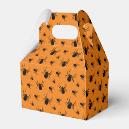 Caixinha De Lembrancinhas Aranha padrão de Halloween Preto e Laranja