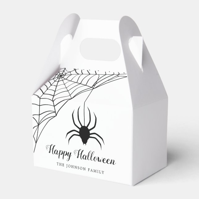Caixinha De Lembrancinhas Aranha Preta Fofa de Halloween (Frente)