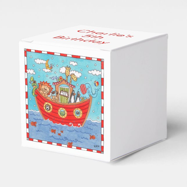 Caixinha De Lembrancinhas Arca de Noé Personalizada (Frente)