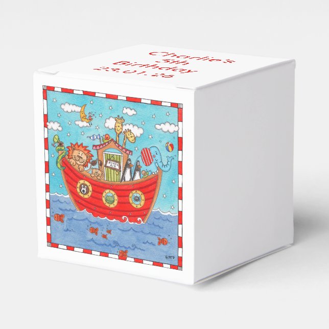 Caixinha De Lembrancinhas Arca de Noé Personalizada (Frente)