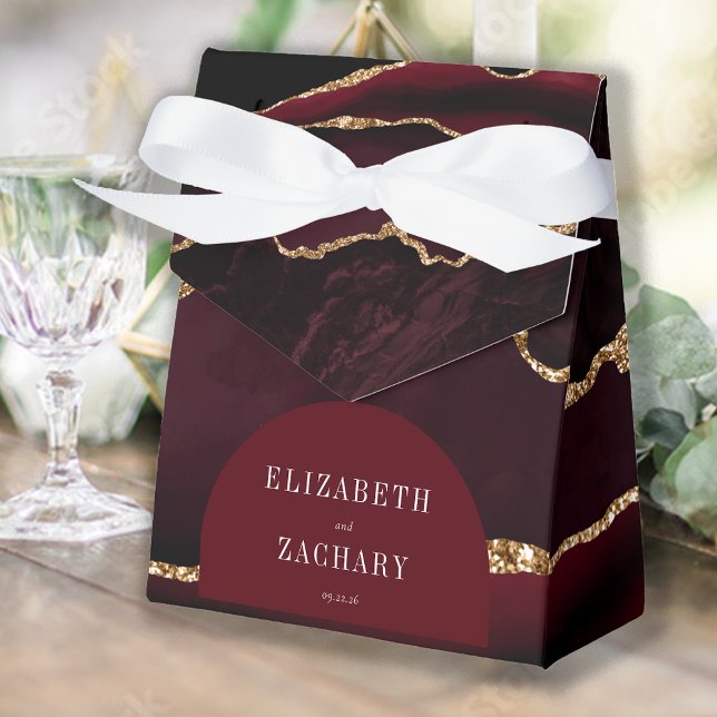 Caixinha De Lembrancinhas Arca Geodo Moderno de Agato Dourado (Criador carregado)