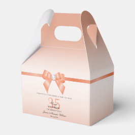 Caixinha De Lembrancinhas Arco Coral e Friso 35º Aniversário de Casamento