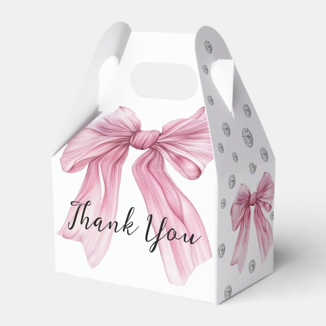 Caixinha De Lembrancinhas Arco de coquete rosa-faísca 1rua (Frente)