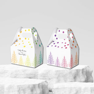 Caixinha De Lembrancinhas Arco-íris cores confetti gay casamento lésbica