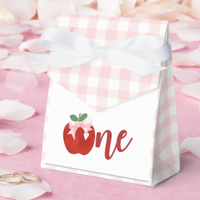 Caixinha De Lembrancinhas Arco-íris de maçã rosa primeiro aniversário (Casamento)
