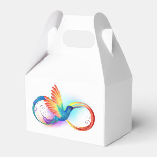 Caixinha De Lembrancinhas Arco-íris Hummingbird com símbolo Infinito