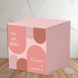 Caixinha De Lembrancinhas Arcos Retro Coral Rosa Casamento