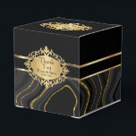 Caixinha De Lembrancinhas Árgula Elegante com Preto e Dourado<br><div class="desc">Lindas Caixas de Favor prontas para você personalizar. (NOTA: Verifique o tamanho de cada caixa de presente para ter certeza de que é a altura certa para a sua ocasião... As camadas gráficas podem ser ajustadas à maioria dos produtos do ajustado) Este design funciona bem para qualquer outro evento ou...</div>